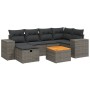 7-piece garden sofa set with gray PE rattan cushions by vidaXL, Garden sets - Ref: Foro24-3265176, Price: 466,44 €, Discount: %