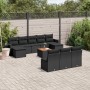 Set mit 11 Stück Gartensofas und Kissen synthetisches Rattan schwarz von vidaXL, Modulare Sofas für den Außenbereich - Ref: F...