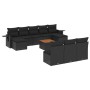 Set mit 11 Stück Gartensofas und Kissen synthetisches Rattan schwarz von vidaXL, Modulare Sofas für den Außenbereich - Ref: F...