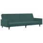 Sofá cama de 2 plazas con taburete terciopelo verde oscuro de vidaXL, Sofás - Ref: Foro24-3216238, Precio: 280,55 €, Descuent...