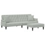 Sofá cama 2 plazas con almohadas taburete terciopelo gris claro de vidaXL, Sofás - Ref: Foro24-3216219, Precio: 344,31 €, Des...