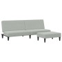 Sofá cama de 2 plazas con taburete terciopelo gris claro de vidaXL, Sofás - Ref: Foro24-3216231, Precio: 282,51 €, Descuento: %