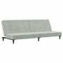 Sofá cama de 2 plazas con taburete terciopelo gris claro de vidaXL, Sofás - Ref: Foro24-3216231, Precio: 282,51 €, Descuento: %