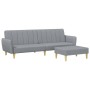 Sofá cama de 2 plazas con taburete tela gris claro de vidaXL, Sofás - Ref: Foro24-3216246, Precio: 308,99 €, Descuento: %