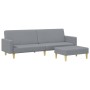 Two-seater sofa bed with light gray fabric ottoman by vidaXL, Sofas - Ref: Foro24-3216227, Price: 274,85 €, Discount: %