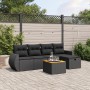 Set aus 6-teiligen Gartensofas und Kissen Kunstrattan schwarz von vidaXL, Gartensets - Ref: Foro24-3265052, Preis: 360,87 €, ...