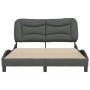 Bed frame with dark gray fabric headboard 140x190 cm by vidaXL, Beds and slatted bases - Ref: Foro24-3207766, Price: 199,55 €...