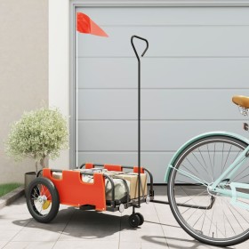 Bicycle trailer made of iron and orange Oxford fabric by vidaXL, Bicycle trailers - Ref: Foro24-94180, Price: 76,99 €, Discou...