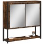 Bathroom cabinet with smoked oak wood mirror 60x16x60 cm by vidaXL, Dressing tables - Ref: Foro24-842423, Price: 64,03 €, Dis...