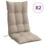 Stuhlkissen mit hoher Rückenlehne 2 Stück Oxford Stoff taupe grau von vidaXL, Kissen für Stühle und Sofas - Ref: Foro24-37762...