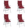 Cojines de silla con respaldo alto 4 uds tela Oxford rojo tinto de vidaXL, Cojines para sillas y sofás - Ref: Foro24-377630, ...