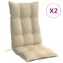 Stuhlkissen mit hoher Rückenlehne 2 Stück Oxford Stoff beige von vidaXL, Kissen für Stühle und Sofas - Ref: Foro24-377611, Pr...