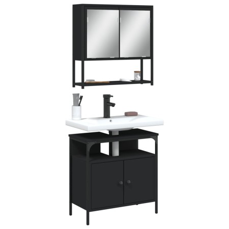 Juego de muebles de baño 2 pzas madera contrachapada negro de vidaXL, Muebles de baño - Ref: Foro24-3214655, Precio: 118,99 €...