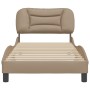 Bed frame with synthetic leather headboard in cappuccino color, 90x200 cm. by vidaXL, Beds and slatted bases - Ref: Foro24-32...