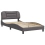 Estructura de cama con cabecero cuero sintético gris 100x200 cm de vidaXL, Camas y somieres - Ref: Foro24-3207984, Precio: 16...