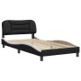 Estructura de cama con cabecero cuero sintético negro y blanco de vidaXL, Camas y somieres - Ref: Foro24-3207986, Precio: 154...