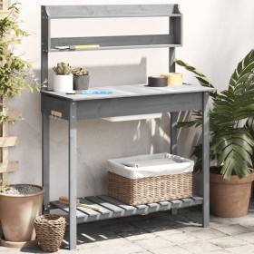 Potting table with gray spruce sink 147.5x44x139.5 cm by vidaXL, Pot stands - Ref: Foro24-156348, Price: 120,24 €, Discount: %