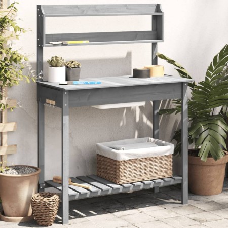 Potting table with gray spruce sink 147.5x44x139.5 cm by vidaXL, Pot stands - Ref: Foro24-156348, Price: 120,42 €, Discount: %