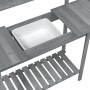 Potting table with gray spruce sink 147.5x44x139.5 cm by vidaXL, Pot stands - Ref: Foro24-156348, Price: 120,42 €, Discount: %