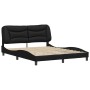 Estructura de cama con cabecero cuero sintético negro 160x200cm de vidaXL, Camas y somieres - Ref: Foro24-3208009, Precio: 23...