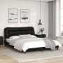 Bed frame with black synthetic leather headboard 160x200cm by vidaXL, Beds and slatted bases - Ref: Foro24-3208009, Price: 22...