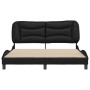 Bed frame with black synthetic leather headboard 160x200cm by vidaXL, Beds and slatted bases - Ref: Foro24-3208009, Price: 22...