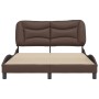 Bed frame with brown synthetic leather headboard 120x200 cm by vidaXL, Beds and slatted bases - Ref: Foro24-3207990, Price: 1...