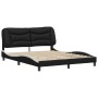 Estructura cama cabecero cuero sintético negro blanco 160x200cm de vidaXL, Camas y somieres - Ref: Foro24-3208014, Precio: 22...