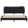 Estructura cama cabecero cuero sintético negro blanco 160x200cm de vidaXL, Camas y somieres - Ref: Foro24-3208014, Precio: 22...