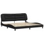 Bed frame with black synthetic leather headboard 200x200cm by vidaXL, Beds and slatted bases - Ref: Foro24-3208023, Price: 24...