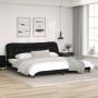 Bed frame with black synthetic leather headboard 200x200cm by vidaXL, Beds and slatted bases - Ref: Foro24-3208023, Price: 24...