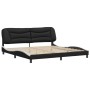 Estructura de cama con cabecero cuero sintético negro y blanco de vidaXL, Camas y somieres - Ref: Foro24-3208028, Precio: 256...