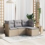 Set Gartensofas mit beigen Kissen Mix 4 Stück PE Rattan von vidaXL, Gartensets - Ref: Foro24-3263115, Preis: 253,51 €, Rabatt: %