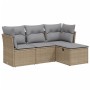 Set Gartensofas mit beigen Kissen Mix 4 Stück PE Rattan von vidaXL, Gartensets - Ref: Foro24-3263115, Preis: 250,83 €, Rabatt: %