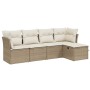 Garden sofa set with 5-piece synthetic rattan beige cushions by vidaXL, Garden sets - Ref: Foro24-3263134, Price: 379,99 €, D...