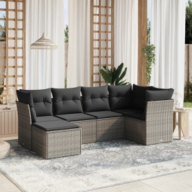 Set mit 6 Gartenmöbeln und Kissen synthetisches Rattangrau von vidaXL, Gartensets - Ref: Foro24-3263176, Preis: 379,99 €, Rab...