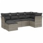 6-piece garden furniture set with gray synthetic rattan cushions by vidaXL, Garden sets - Ref: Foro24-3263176, Price: 391,14 ...