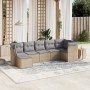 Garden sofa set with beige mixed cushions, 7 pieces, PE rattan. by vidaXL, Garden sets - Ref: Foro24-3263195, Price: 449,77 €...