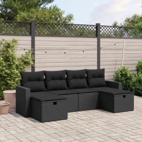 6-piece garden sofa set with black synthetic rattan cushions by vidaXL, Garden sets - Ref: Foro24-3263541, Price: 343,80 €, D...