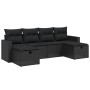 6-piece garden sofa set with black synthetic rattan cushions by vidaXL, Garden sets - Ref: Foro24-3263541, Price: 342,53 €, D...