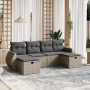 6-piece garden furniture set with gray synthetic rattan cushions by vidaXL, Garden sets - Ref: Foro24-3264166, Price: 409,43 ...