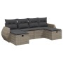 Set de muebles de jardín 6 pzas y cojines ratán sintético gris de vidaXL, Conjuntos de jardín - Ref: Foro24-3264166, Precio: ...