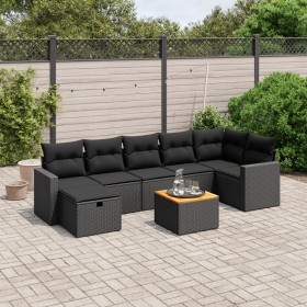 Set aus 8-teiligen Gartensofas und Kissen Kunstrattan schwarz von vidaXL, Gartensets - Ref: Foro24-3264842, Preis: 482,56 €, ...