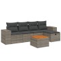 Set de muebles de jardín 6 pzas y cojines ratán sintético gris de vidaXL, Conjuntos de jardín - Ref: Foro24-3265169, Precio: ...