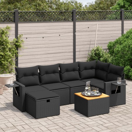 7-piece garden dining set with black synthetic rattan cushions by vidaXL, Garden sets - Ref: Foro24-3264947, Price: 431,56 €,...