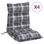 Cushions for low back chair 4 pcs Oxford fabric gray checkered by vidaXL, Cushions for chairs and sofas - Ref: Foro24-377714,...