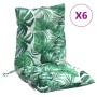 Cushions for low back chair 6 pcs leaf print fabric by vidaXL, Cushions for chairs and sofas - Ref: Foro24-377709, Price: 87,...