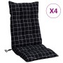 Cushions for high back chair 4 pcs black checkered fabric by vidaXL, Cushions for chairs and sofas - Ref: Foro24-377651, Pric...