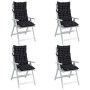 Cushions for high back chair 4 pcs black checkered fabric by vidaXL, Cushions for chairs and sofas - Ref: Foro24-377651, Pric...