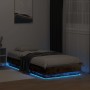 Estructura de cama con luces LED roble ahumado 90x190 cm de vidaXL, Camas y somieres - Ref: Foro24-839543, Precio: 108,99 €, ...